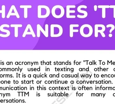 What Does Ttm Mean in Text