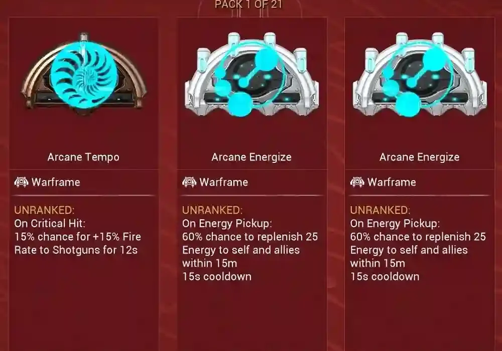 Warframe Arcanes